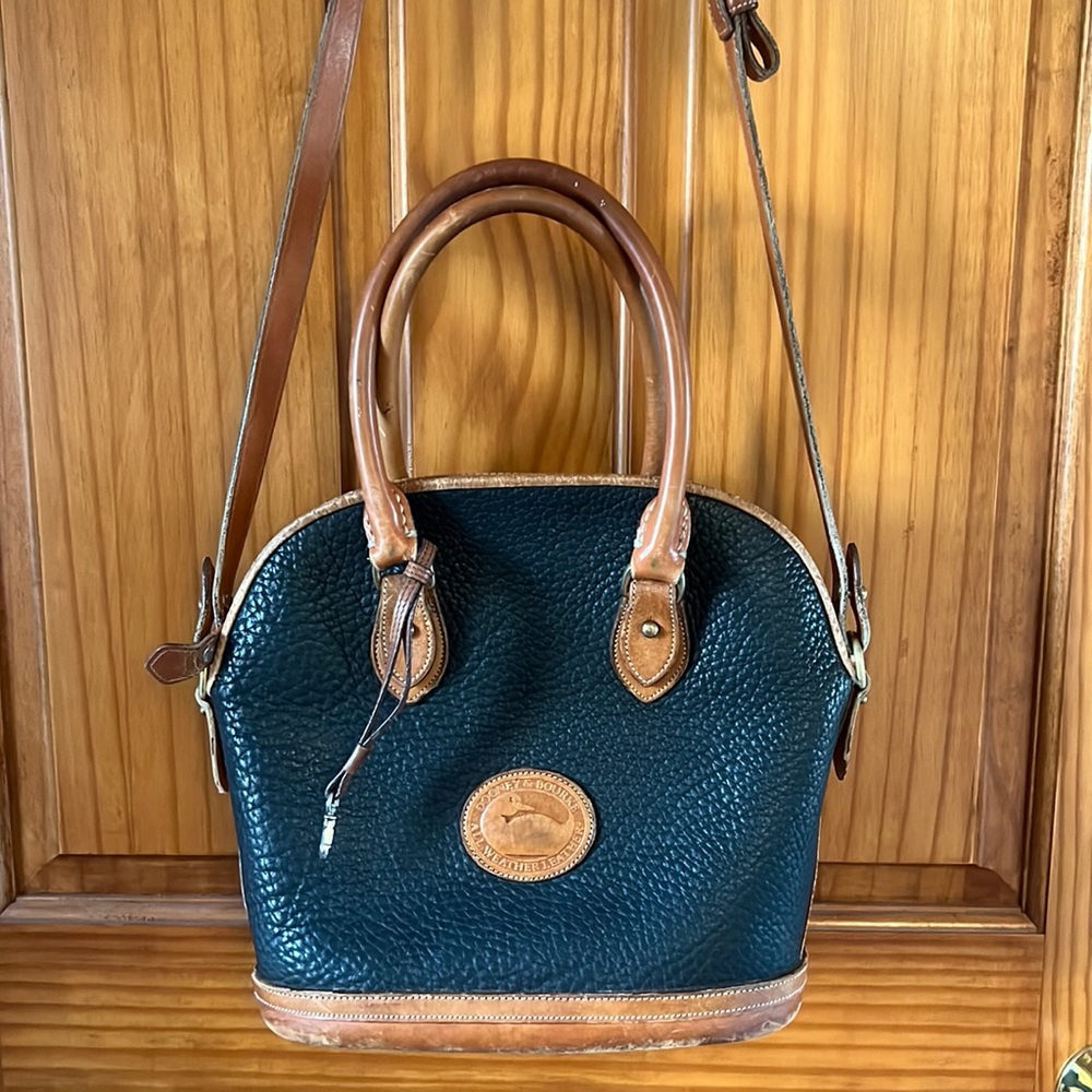 Vintage Dooney Bourke Norfolk satchel with crossbody strap